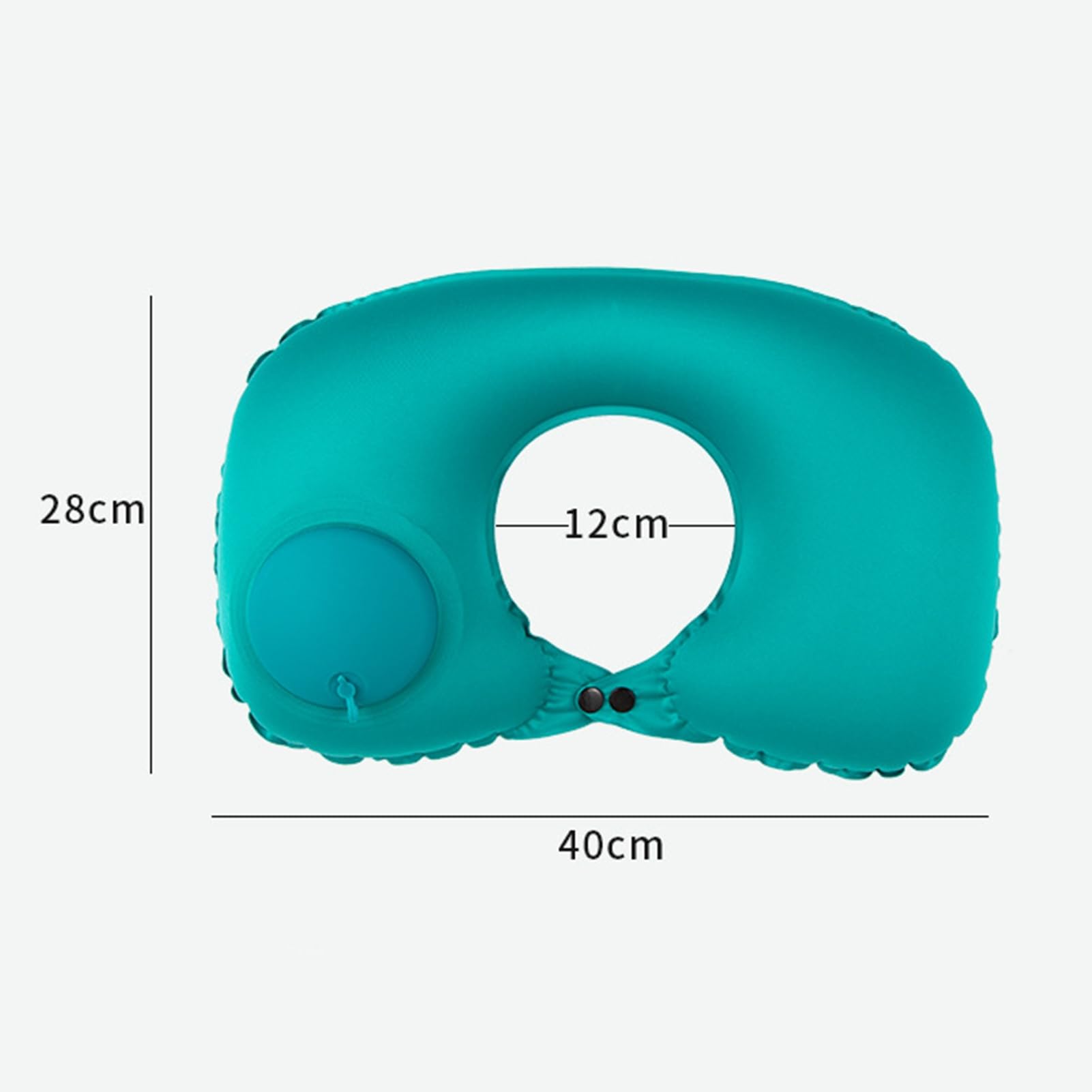 1pc Ultra-Soft Velvet U-Shape Inflatable Neck Pillow - Automatic Cervical Support, Portable, Washable, Multi-Position, Snap Closure - Perfect for Travel, Home, Office, Car, and Movie Nights