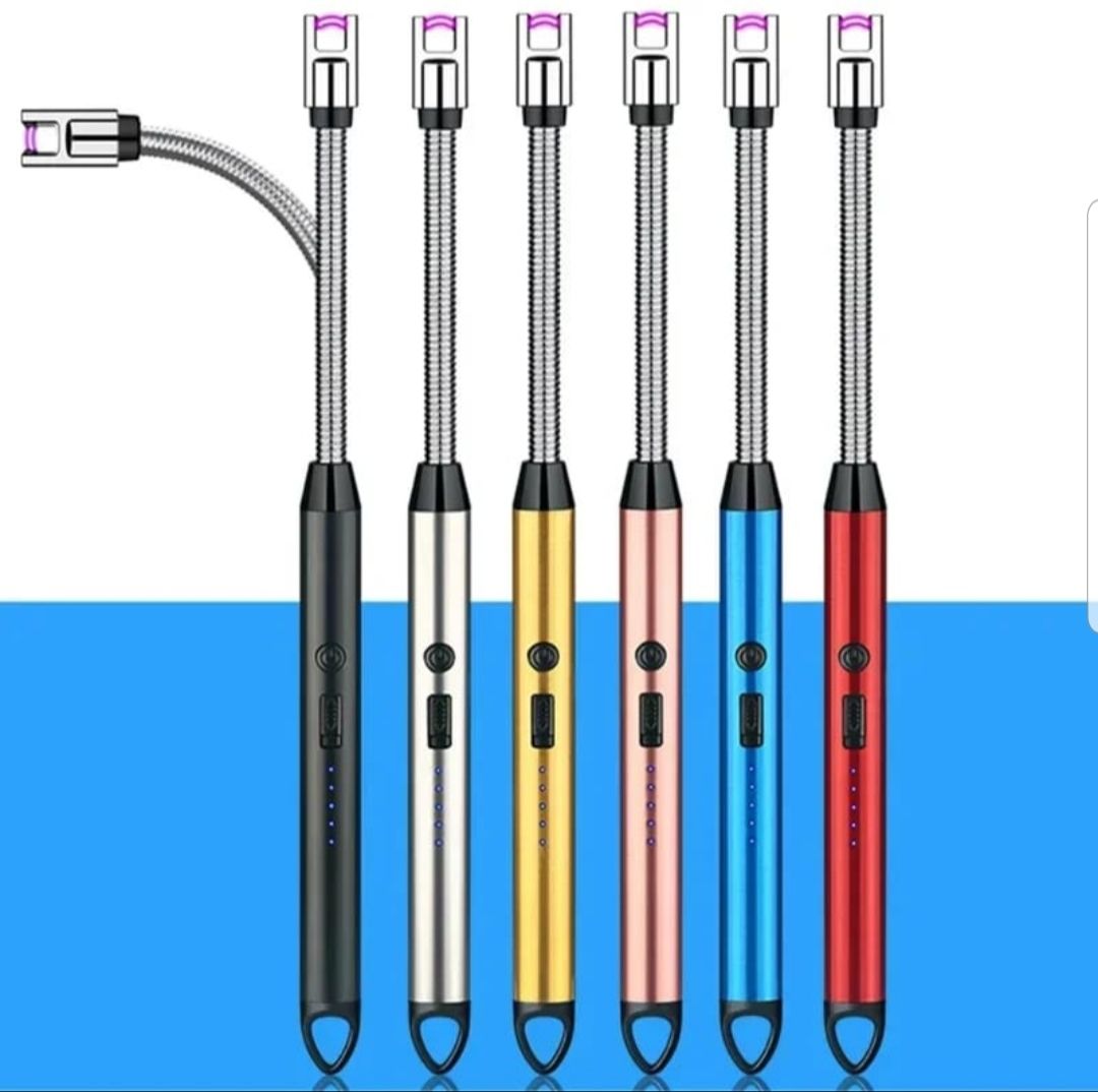 New arrival 360° Electric Rechargable Arc Lighter USB Windproof Flameless Plasma Ignition Long Kitchen Lighters Gas Lighter for Candle Gas Stove