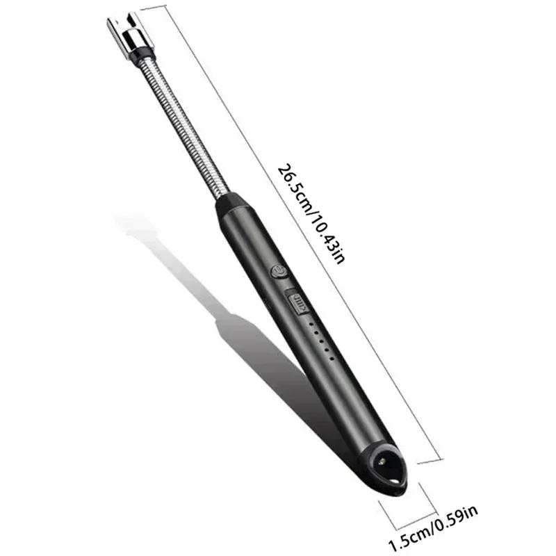 New arrival 360° Electric Rechargable Arc Lighter USB Windproof Flameless Plasma Ignition Long Kitchen Lighters Gas Lighter for Candle Gas Stove