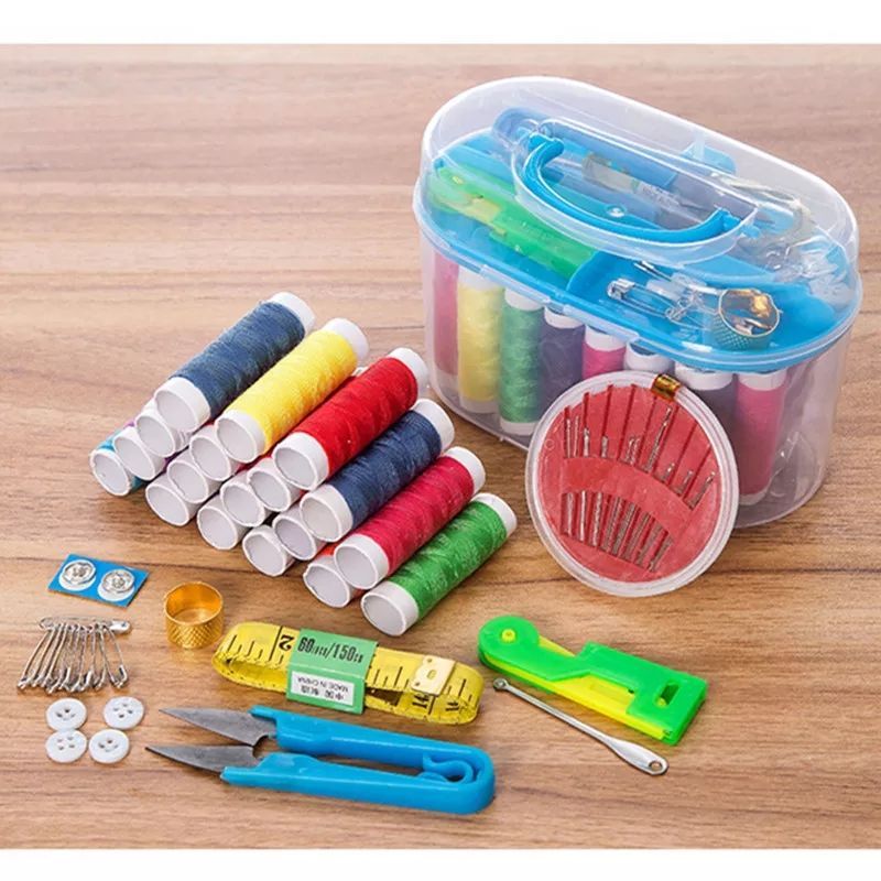 46Pcs/set With Case Needle Thread Sewing Tool Portable Tape Measure Pins Knitting Box Set Household DIY Embroidery Accessories