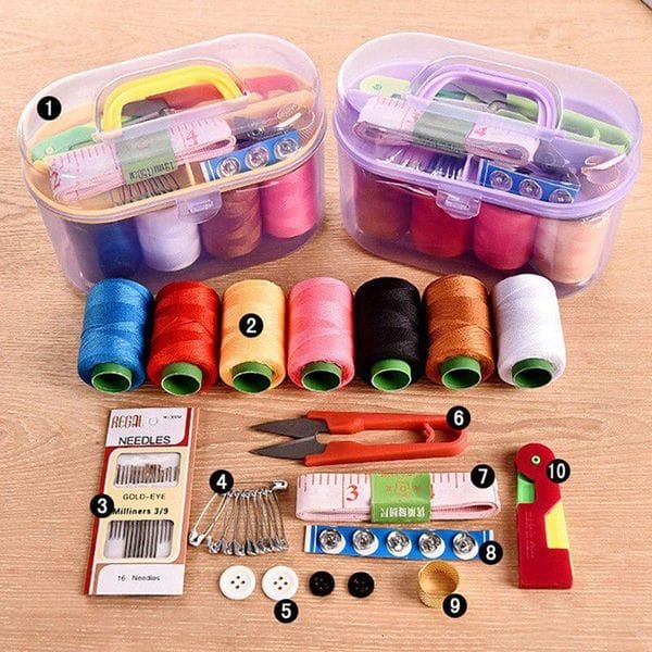 46Pcs/set With Case Needle Thread Sewing Tool Portable Tape Measure Pins Knitting Box Set Household DIY Embroidery Accessories