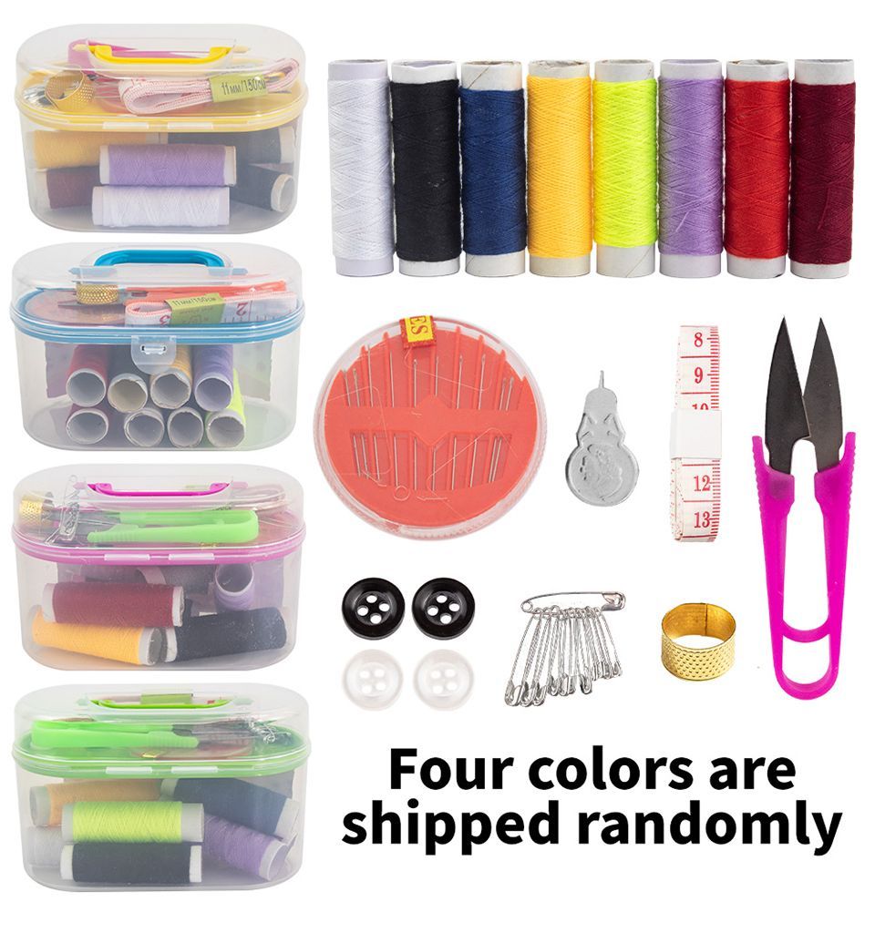 46Pcs/set With Case Needle Thread Sewing Tool Portable Tape Measure Pins Knitting Box Set Household DIY Embroidery Accessories