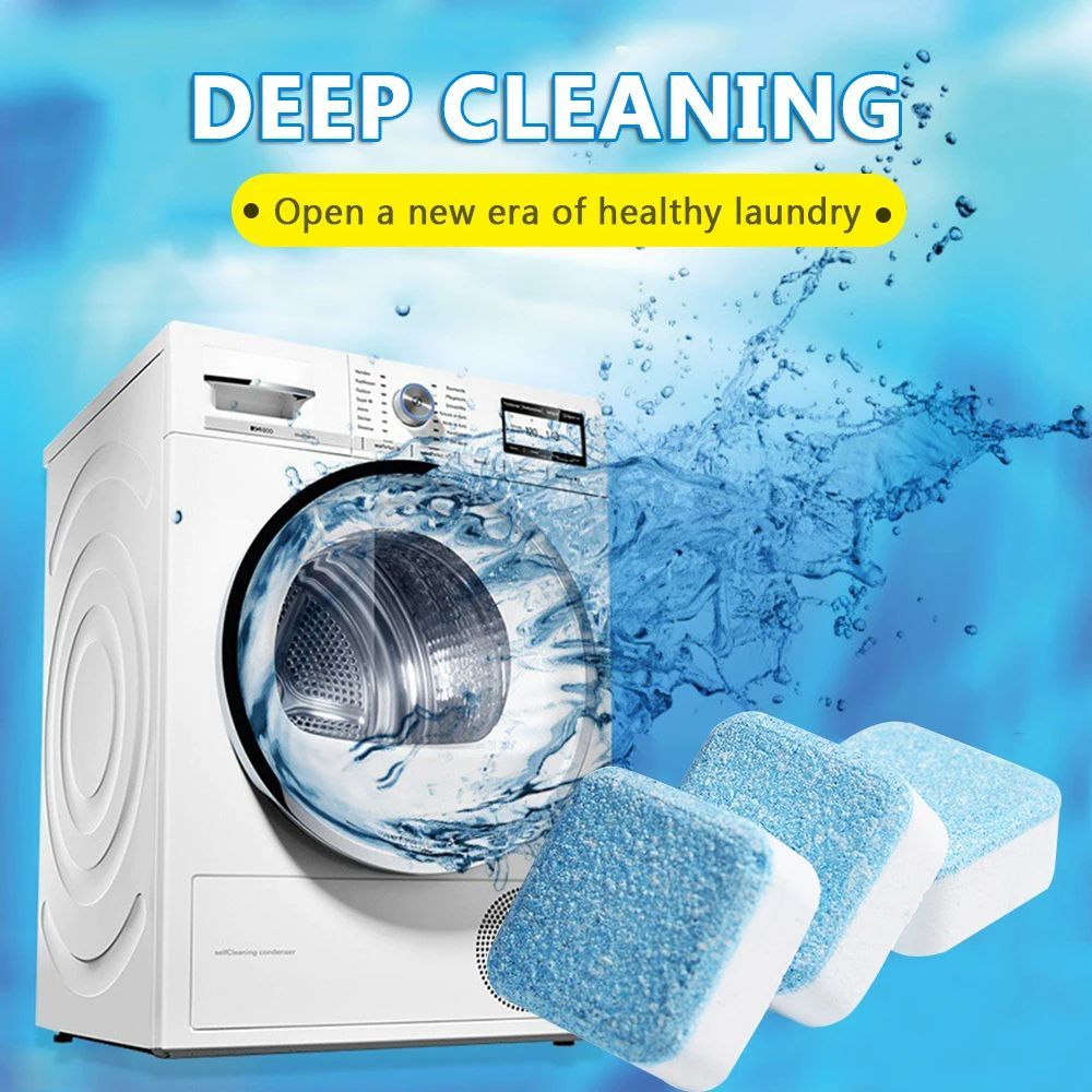 12 PCS Washing Machine Cleaner Effervescent Tablets Deep Cleaning Remove Odor Decontamination Tablet Household Supplies