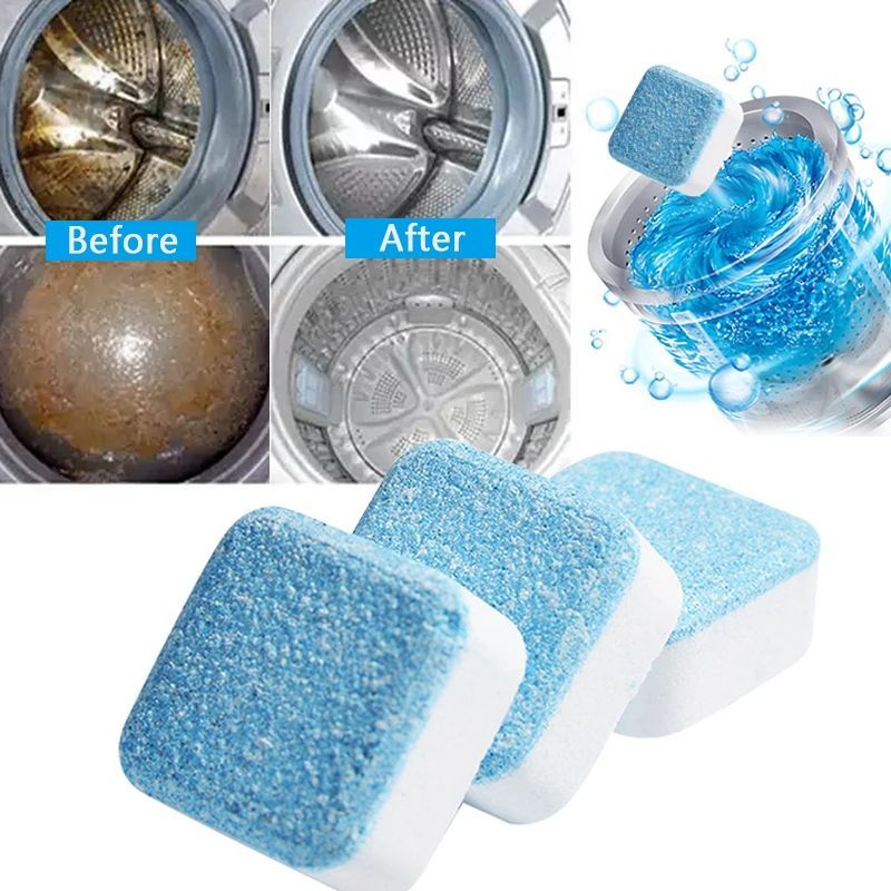 12 PCS Washing Machine Cleaner Effervescent Tablets Deep Cleaning Remove Odor Decontamination Tablet Household Supplies
