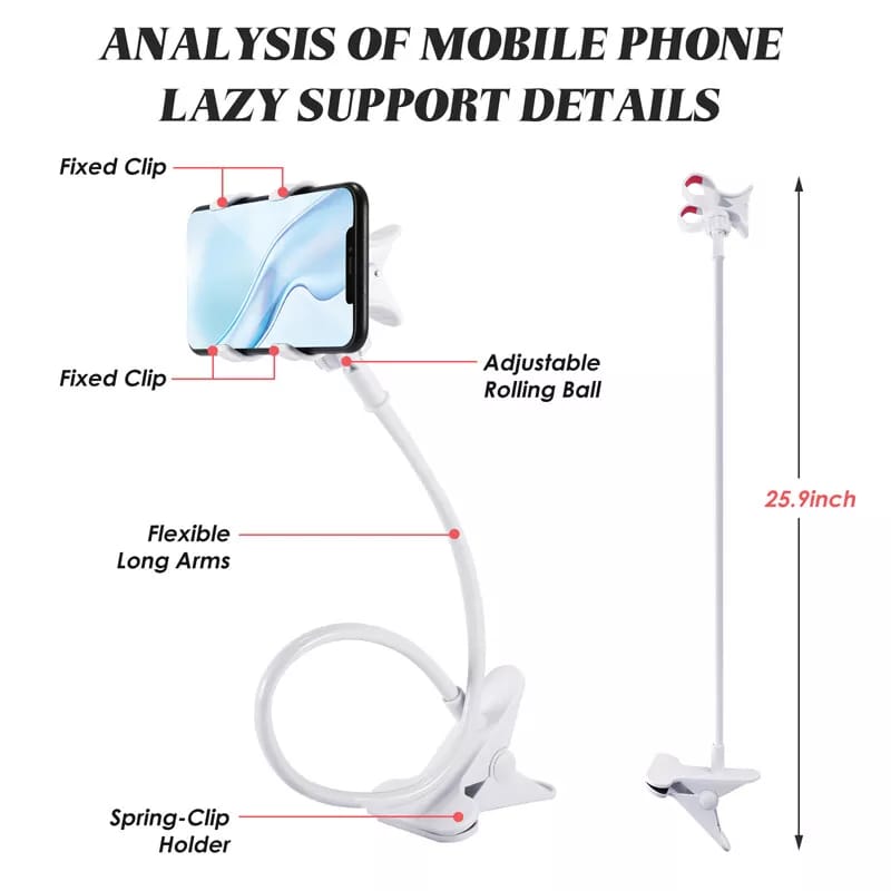 Universal Flexible Holder Arm Lazy Mobile Phone Gooseneck Stand Holder Stents Flexible Bed Desk Table Clip Bracket For Phone