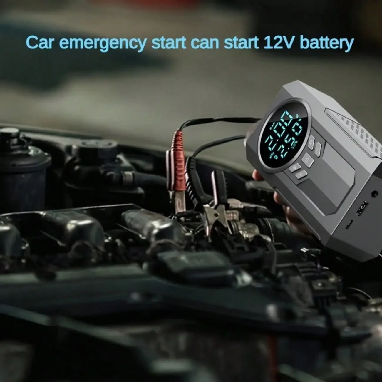 Mobile Power Supply,With LED Display F.lashlight, 3 IN1  Tire Air Pump Power Bank Inflator,Portable
