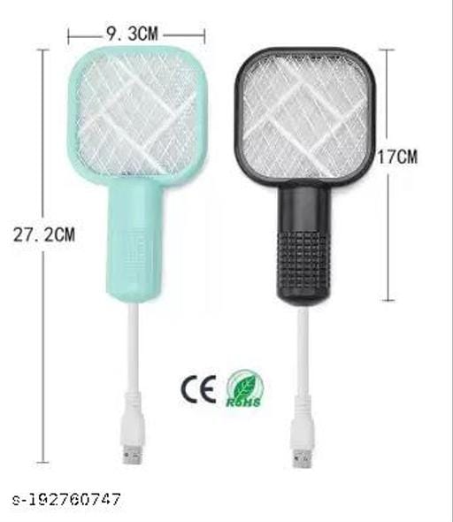 Electric Mosquito Swatter Stand Swatter Manual+ Automatic Blue Light USB Racket.