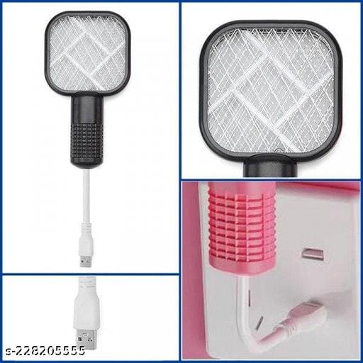 Electric Mosquito Swatter Stand Swatter Manual+ Automatic Blue Light USB Racket.