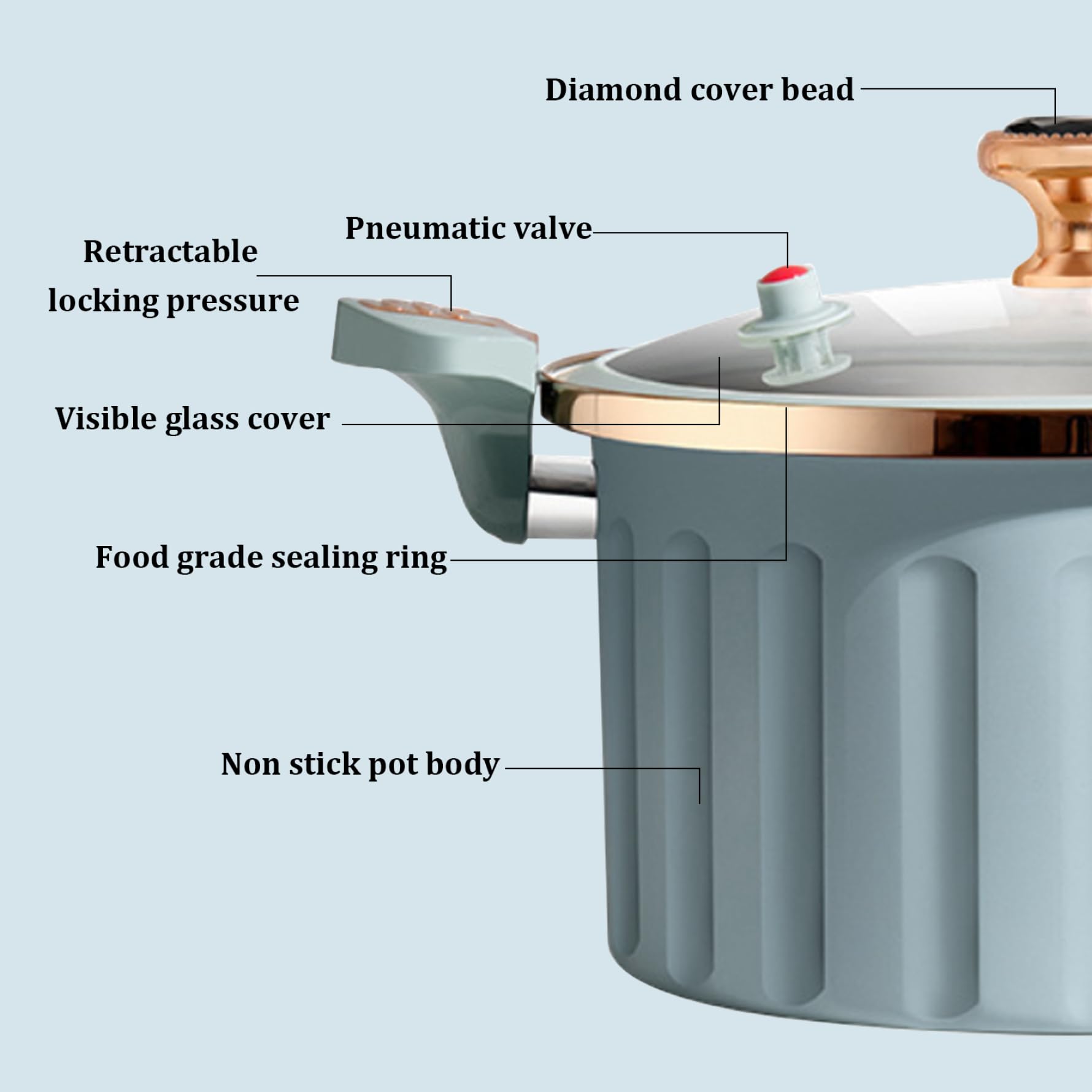 Single piece Roma 10L Nonstick mini pressure cooker sufuria now available in lilac blue colour