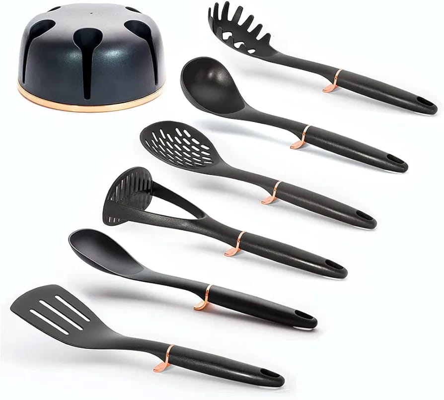 NEW IN THE MARKET HAUS ROLAND ROTATING STAND 7PC SILICONE KITCHEN UTENSIL SET.Haus Roland rotating stand 7pc silicone kitchen utensil set