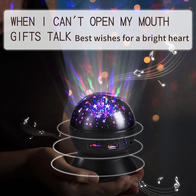 *Star Projector sky Colorful Light, High Sound Bluetooth Speaker with colourful Sky light, Wireless Sound Box with radio, Room decor, Bedroom decoration* Colours: Pink and Black