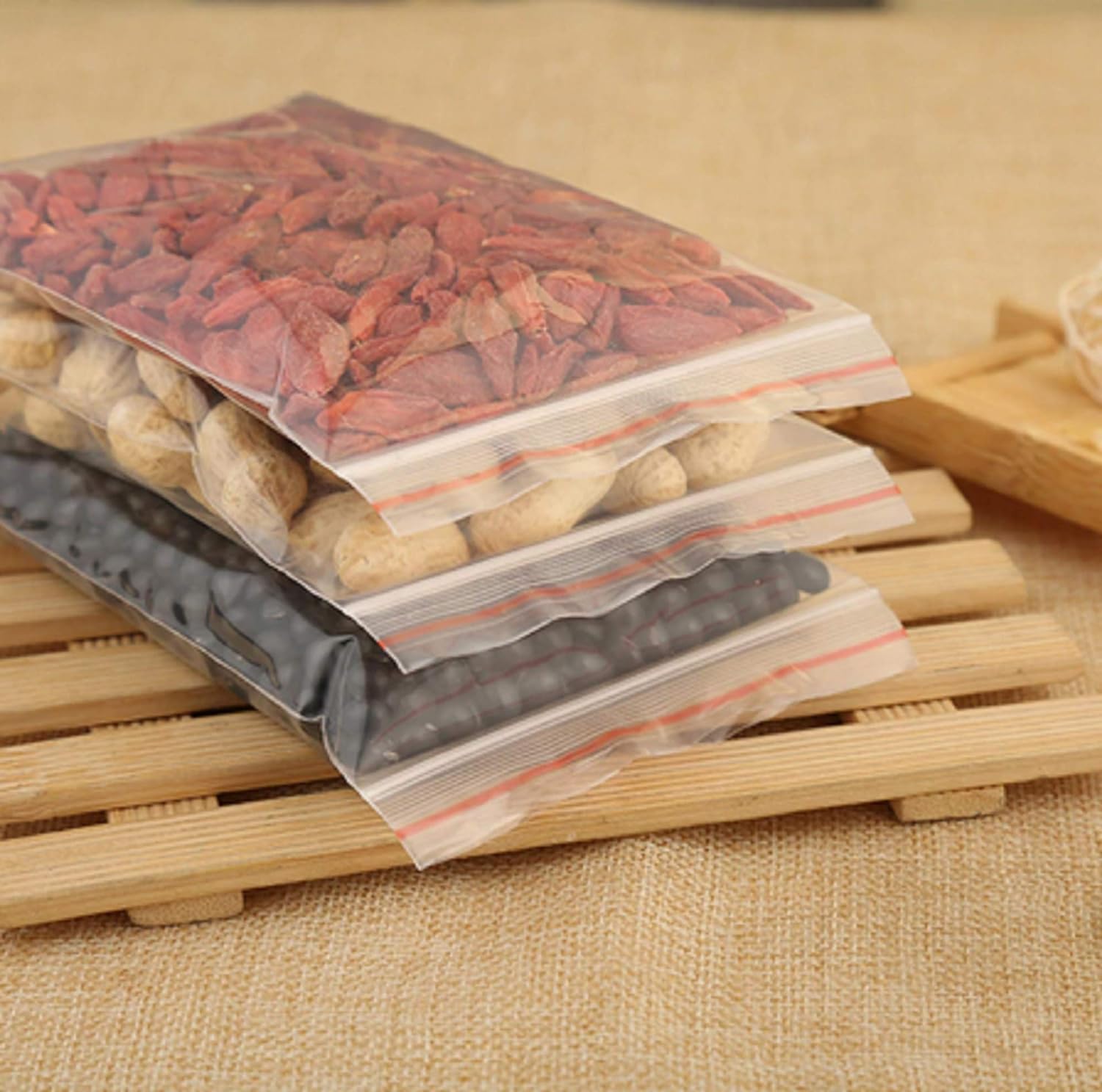 15 pieces Reusable Zipper Bag Stand Up Zip Shut Plastic Freezer Bag Fruit Vegetable Ziplock Kitchen Food Storage Organizer Pouch bag