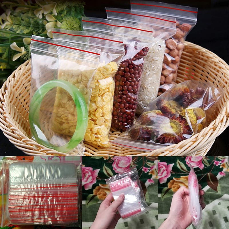 15 pieces Reusable Zipper Bag Stand Up Zip Shut Plastic Freezer Bag Fruit Vegetable Ziplock Kitchen Food Storage Organizer Pouch bag