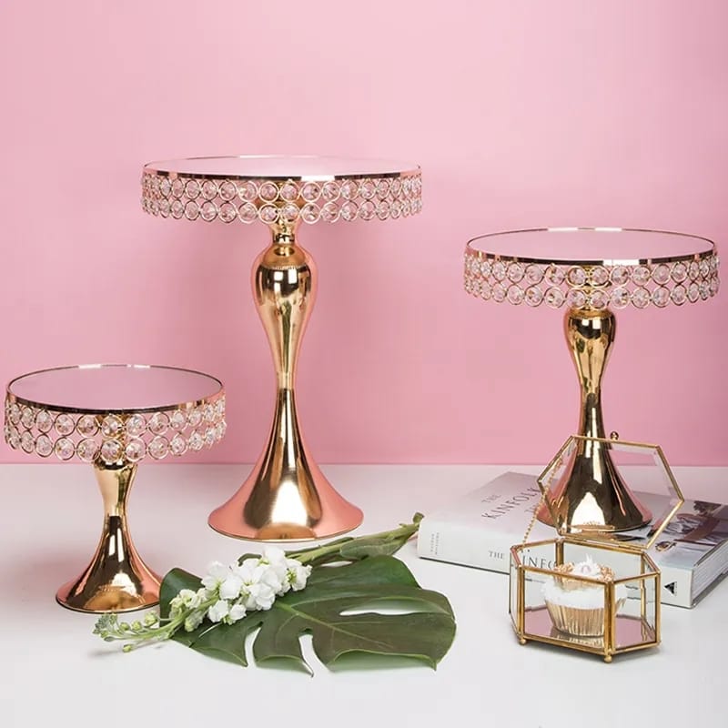 3PCS GOLDISH BEATIFUL CAKE STAND