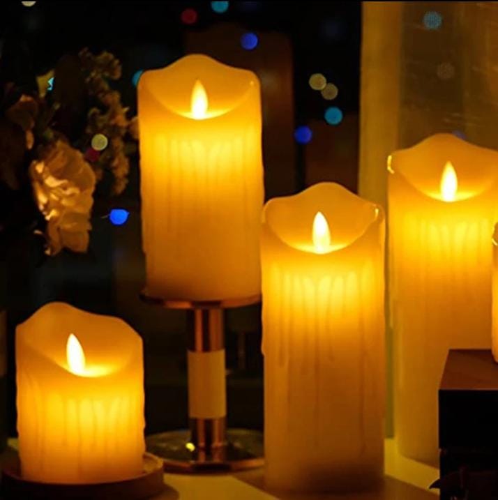 3-1 Frameless LED candle...made of plastic pillar with yellow flame