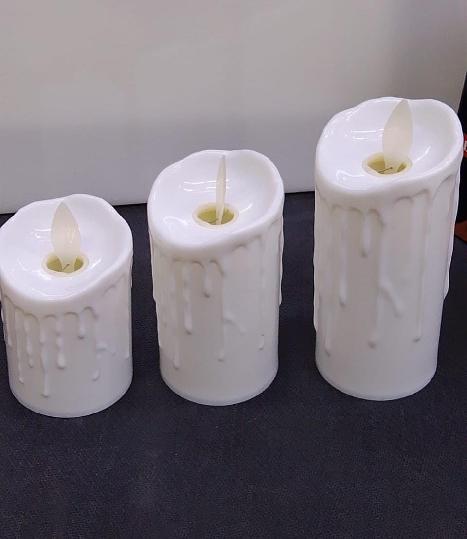 3-1 Frameless LED candle...made of plastic pillar with yellow flame