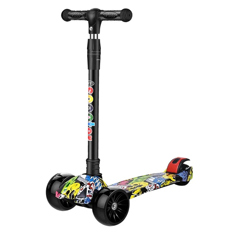 Foldable Graffiti kids playing scooter with music and LED Lights....suitable for children between age 2-10 year