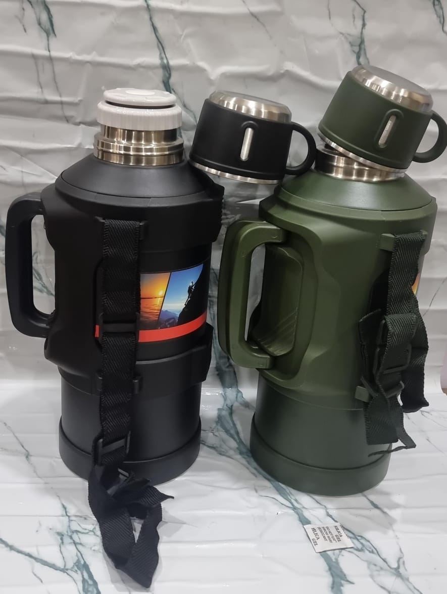 Big size Heavy gauge double wall unbreakable stainless steel kitchen thermos with the capacity of 5 litres ...ideal for Hotels and big family