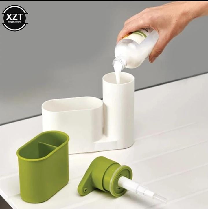 2-1 kitchen soap press dispenser with Sink Tidy set