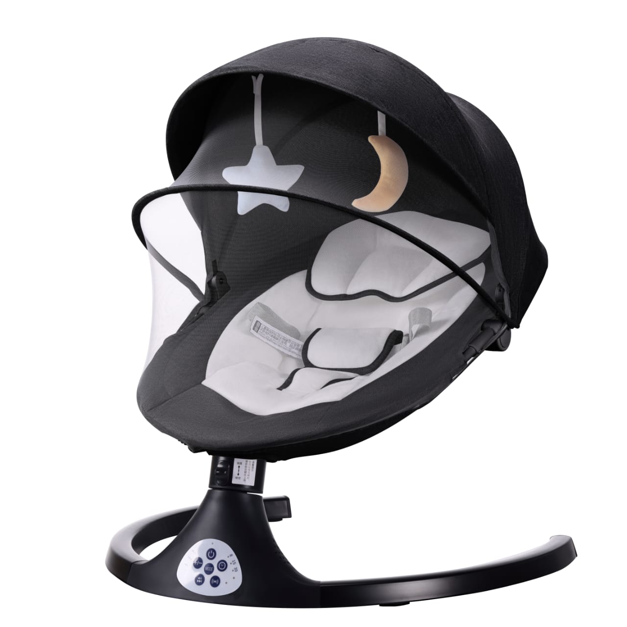 Electric/Battery operated baby swing with bluetooth,music toys,feeding plate and remote control....The swing soothes to stop crying