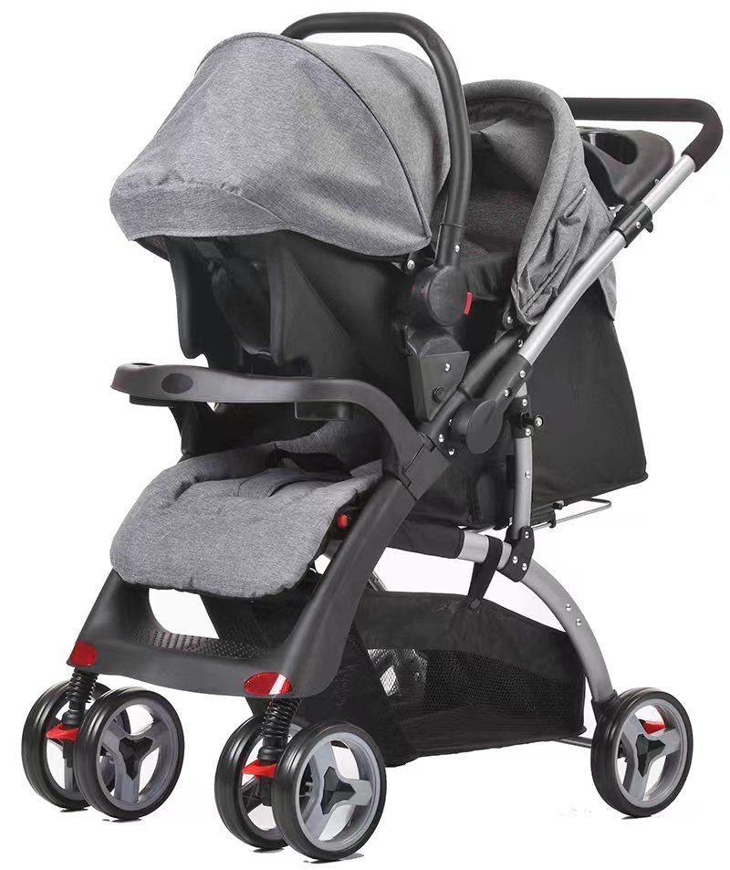 High quality Reversible portable baby stroller with Carrycot,cup holder,foot rest and Reclining position