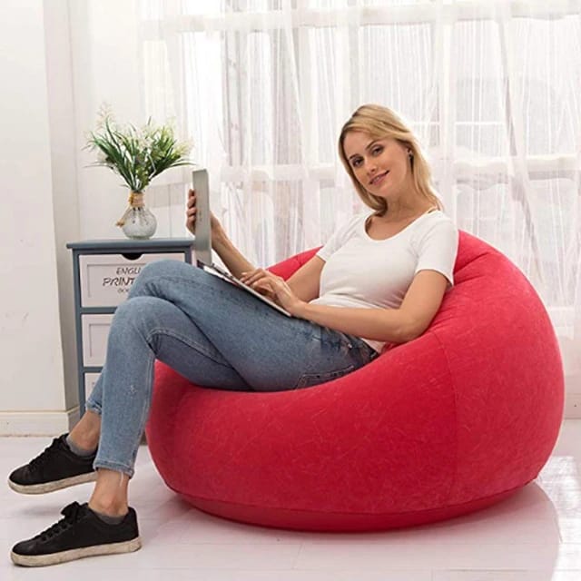 Large Lazy infratable hOME/bALCONY sOFA SEAT/Ifratable bean bag with free manual pump...size 110cmx110cmx85cm