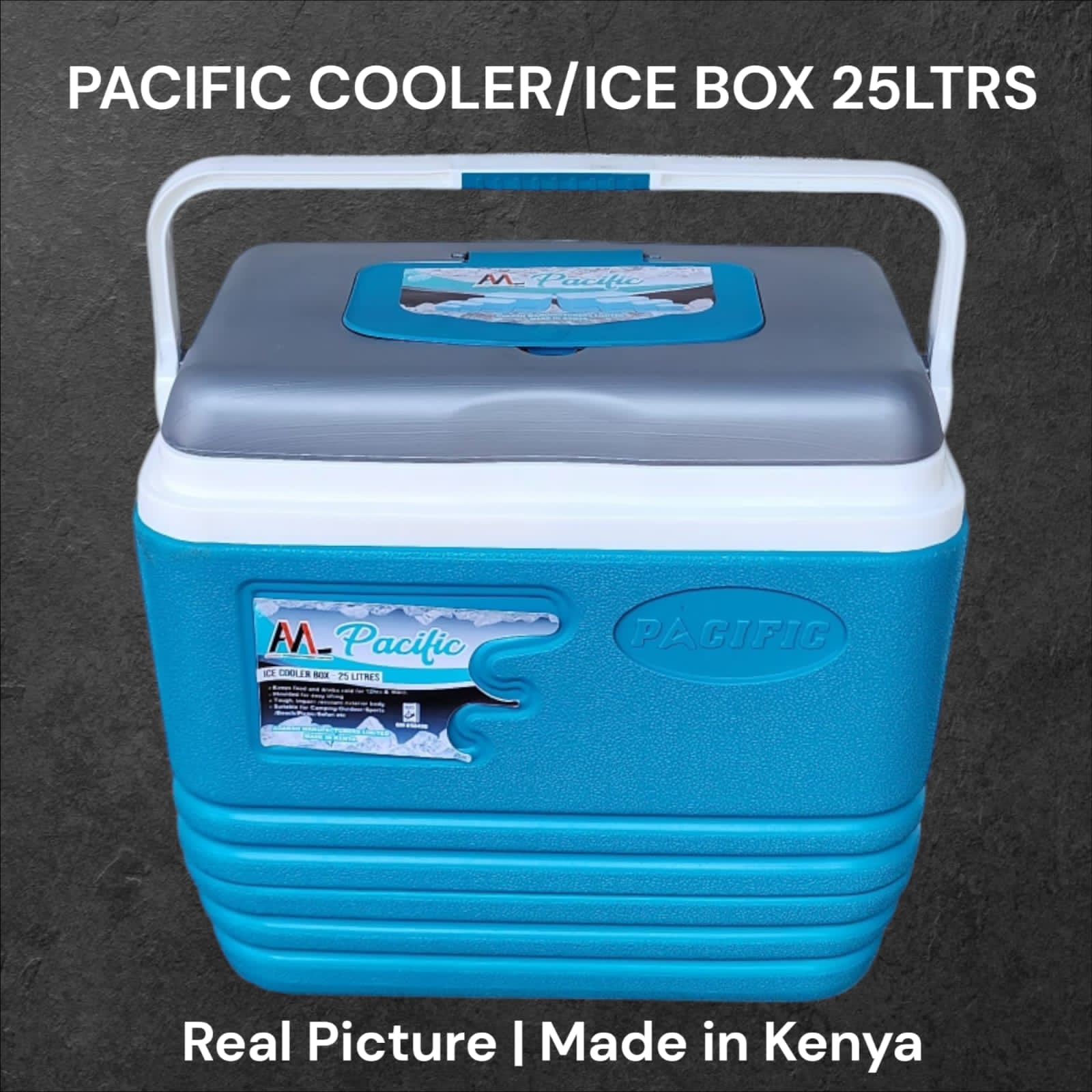 Pacific portable kitchen cooler/ice cooler box with the capacity of 25 litres...keeps food and drinks cold for more than 12hours,...suitable for sports,outdoor,camping and picnic