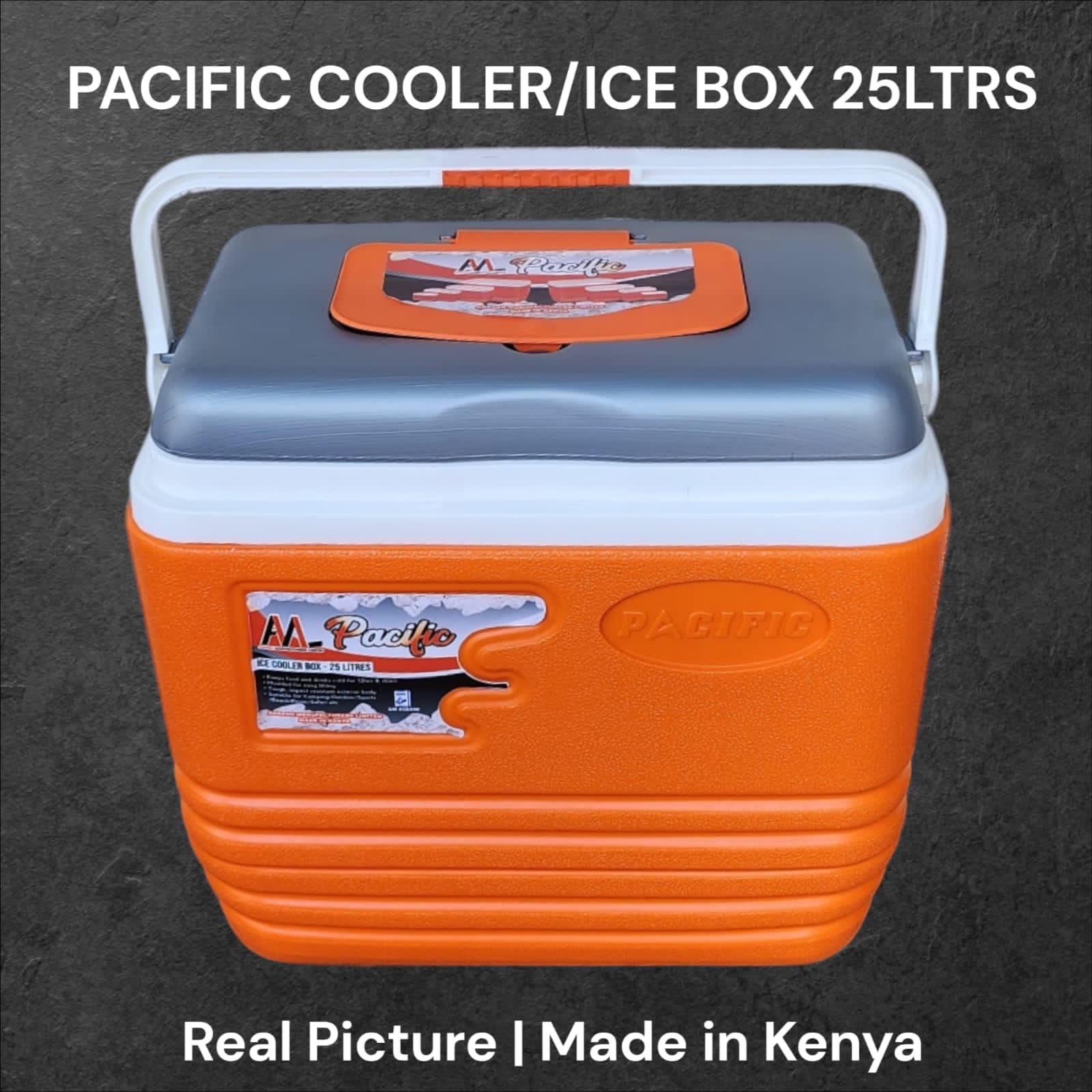 Pacific portable kitchen cooler/ice cooler box with the capacity of 25 litres...keeps food and drinks cold for more than 12hours,...suitable for sports,outdoor,camping and picnic