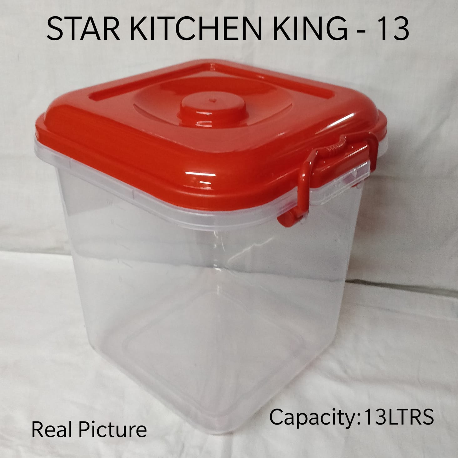 Heavy plastic airtight star kitchen king cereals storage container