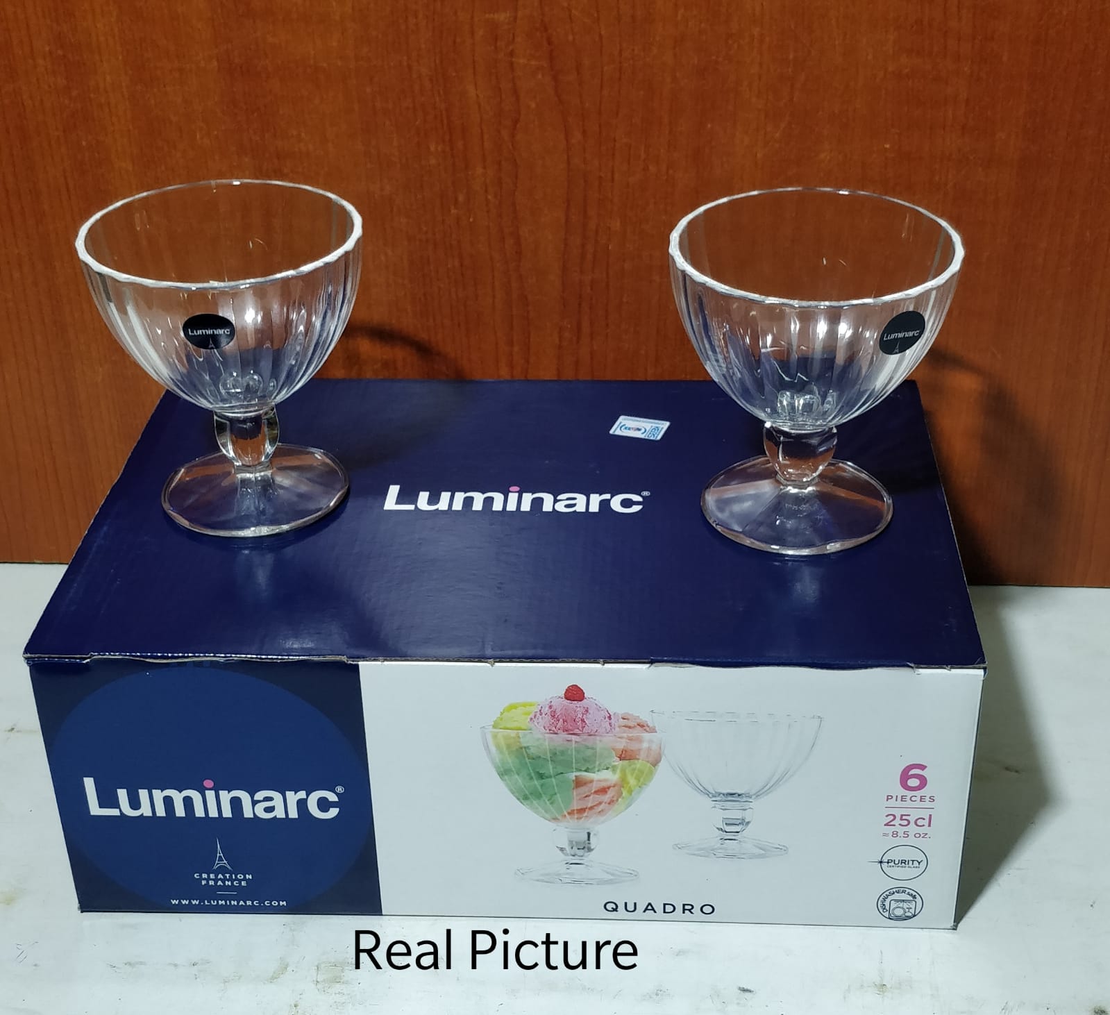 Set of 6pcs Luminarc Quadro kitchen ice cream cup