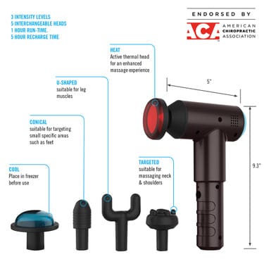 Very High quality hot and cold compress matt finish body 6 speed ,6 head option massage gun