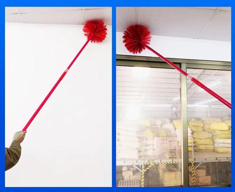 Extedable cobweb broom with extension pole...fan cleaner duster for ceiling with 6ft long handle,spider web brush for high reach,furniture,indoors and outdoor use