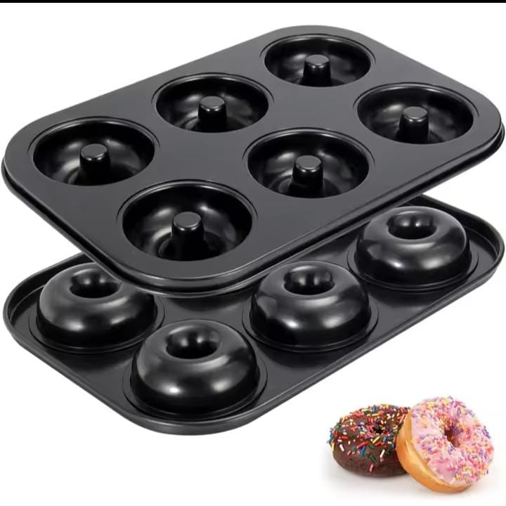 6 Holes metallic Doughnut cupcake tray