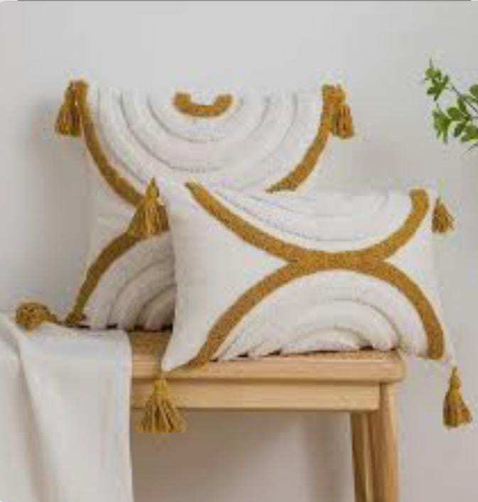 Set of 4pcs High quality Boho/Tufted cushion Throw pillows covers with Tassels and fiber filled throw pillow inside