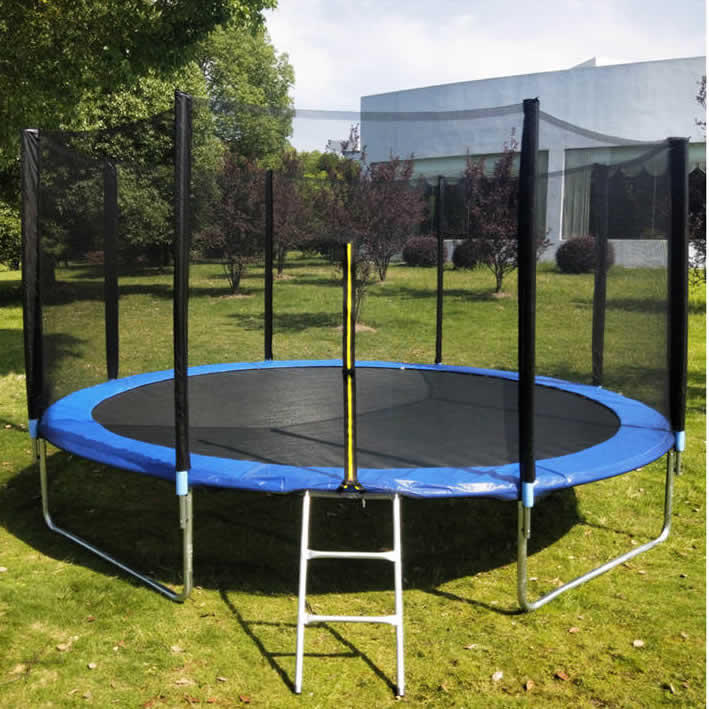 12Ft  wide/diameter kids playing outdoor Trampoline  with round fence