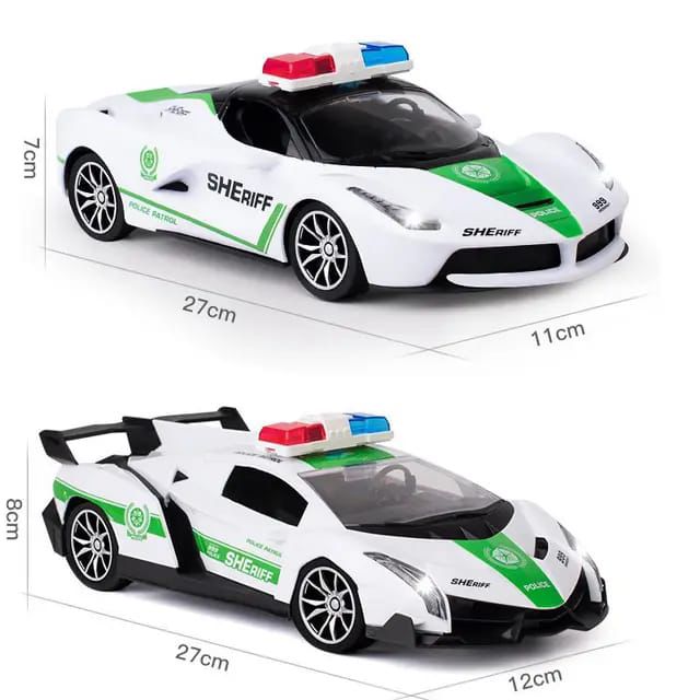 Lamborghini Sheriff remote controlled police toy car ...Packaged in a box...Uses disposable Batteries