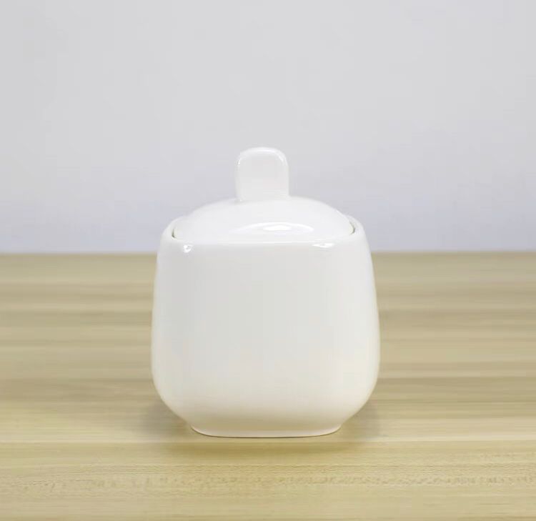 Classy High Quality Ceramic Kitchen Sugar Dish – Elegant Round and Square Shaped Containers for Sugar, Spices, or Condiments with Smooth Glossy Finish