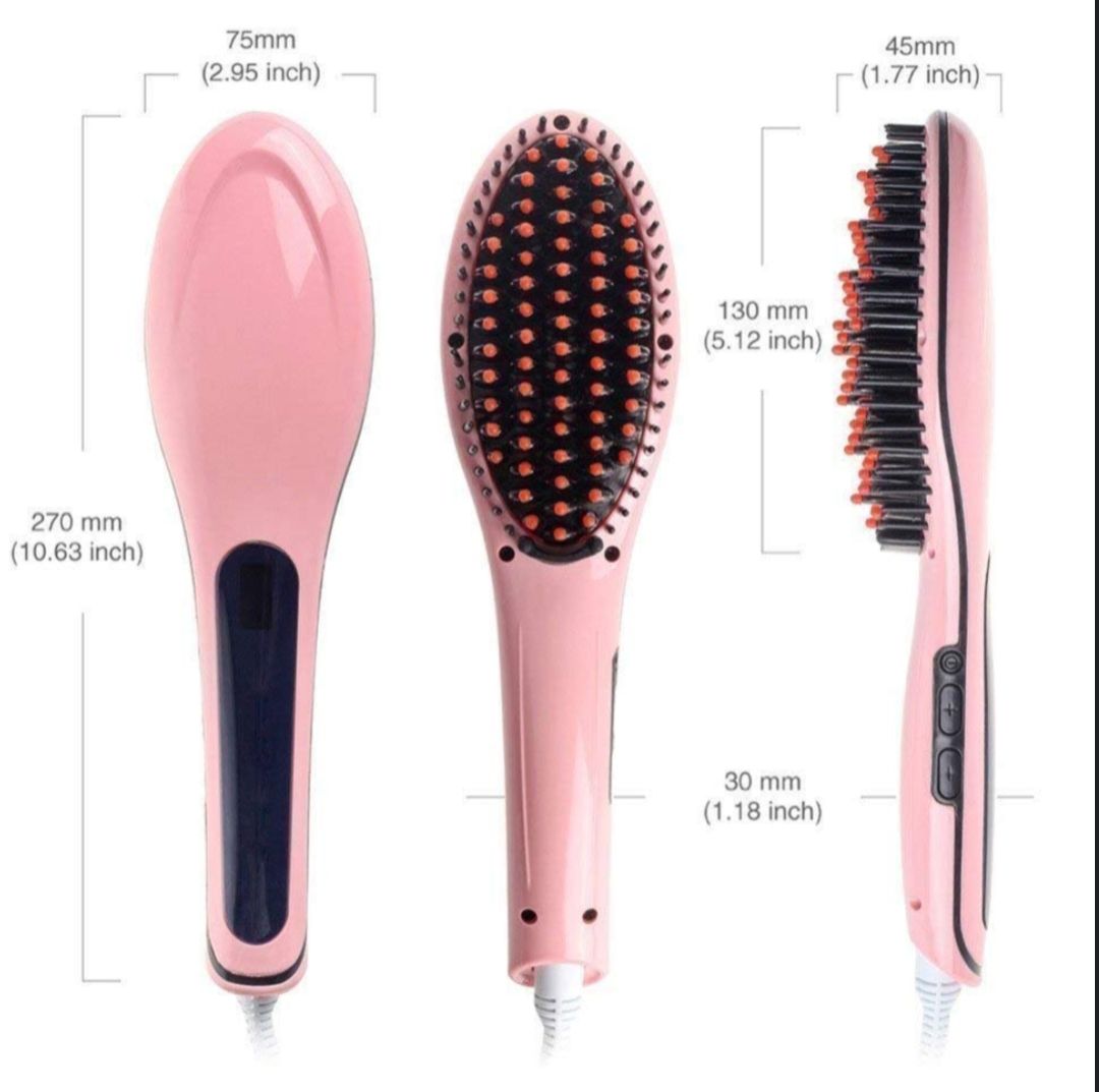 Portable Pink Hair Straightener – 4-in-1 Styling Tool for Effortless Straightening, Curling, Flicking, and Twisting with Smooth Ceramic Plates and Compact Design