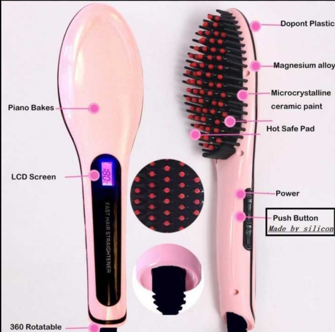 Portable Pink Hair Straightener – 4-in-1 Styling Tool for Effortless Straightening, Curling, Flicking, and Twisting with Smooth Ceramic Plates and Compact Design