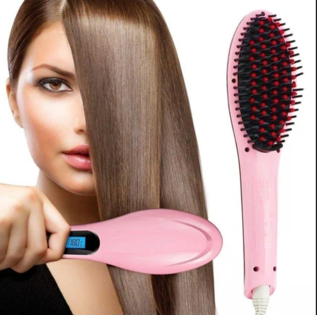 Portable Pink Hair Straightener – 4-in-1 Styling Tool for Effortless Straightening, Curling, Flicking, and Twisting with Smooth Ceramic Plates and Compact Design