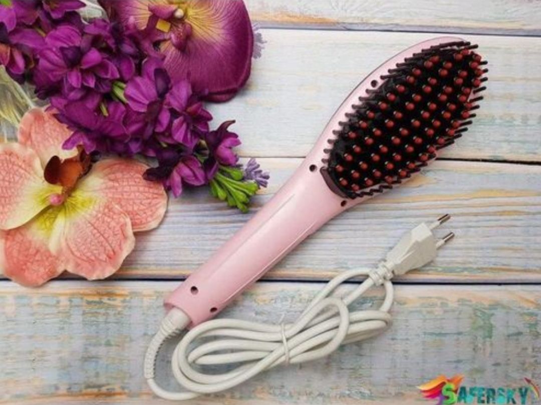 Portable Pink Hair Straightener – 4-in-1 Styling Tool for Effortless Straightening, Curling, Flicking, and Twisting with Smooth Ceramic Plates and Compact Design