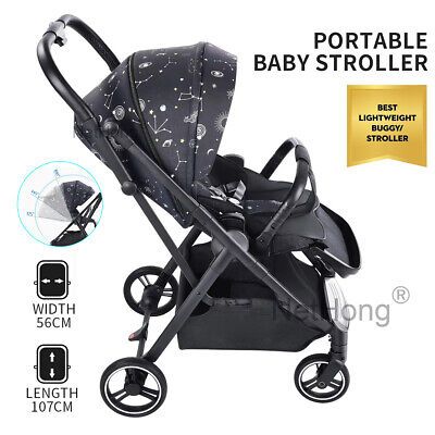 Lightweight Portable Foldable Baby Stroller with Four Wheels, Safety Harness, Comfortable Seat, and Compact Design for Easy Travel and Everyday Outdoor Use