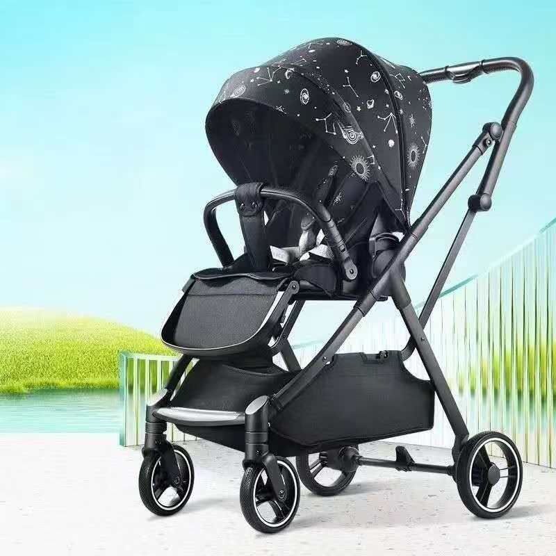 Lightweight Portable Foldable Baby Stroller with Four Wheels, Safety Harness, Comfortable Seat, and Compact Design for Easy Travel and Everyday Outdoor Use