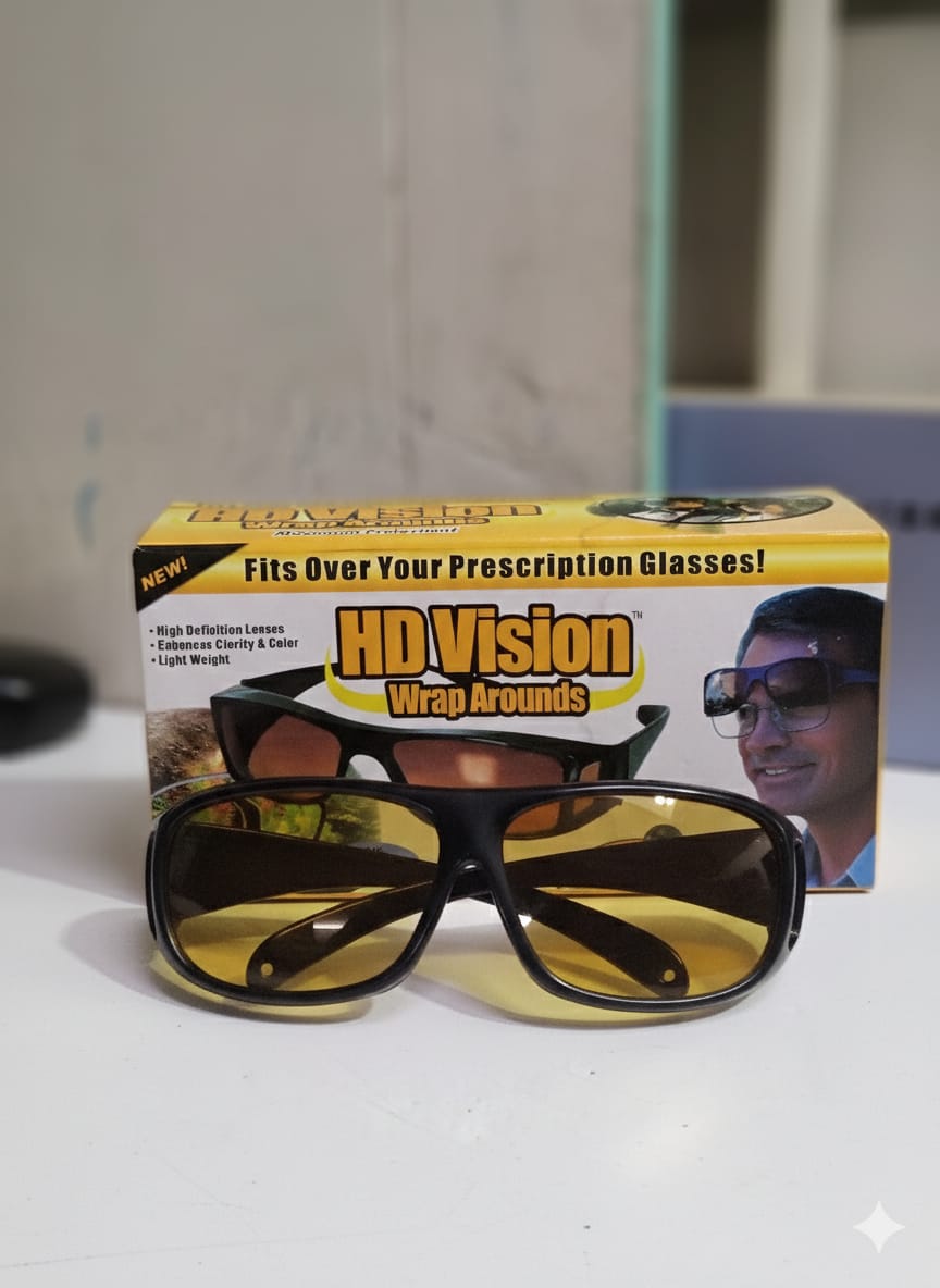 HD Night Vision Driving Glasses — Polarized Anti-Glare Lenses Designed to Reduce High-Beam Glare, Brighten Roads, and Enhance Nighttime Driving Visibility and Safety