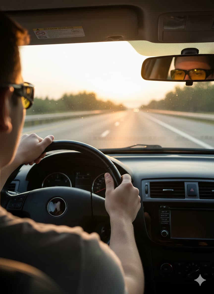 HD Night Vision Driving Glasses — Polarized Anti-Glare Lenses Designed to Reduce High-Beam Glare, Brighten Roads, and Enhance Nighttime Driving Visibility and Safety