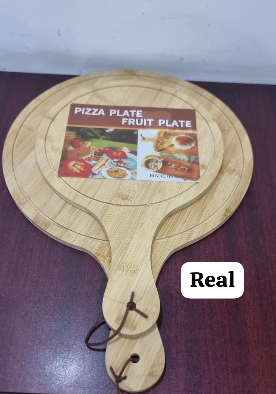 Bamboo Pizza Board Plate – Eco-friendly, Durable, and Heat-resistant Wooden Serving Board for Pizza, Snacks, and Pastries, Ideal for Kitchen, Home, or Restaurant Use