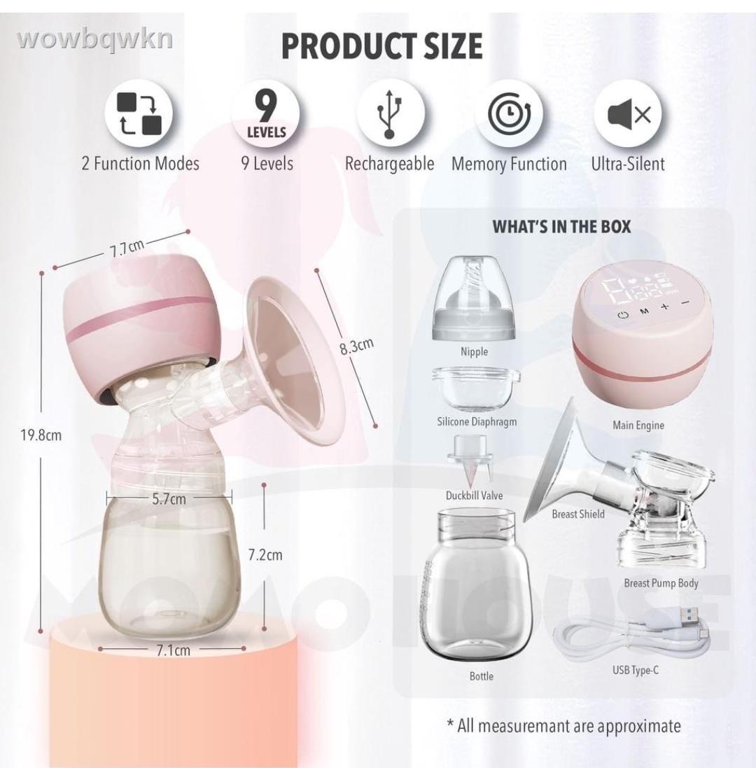 Smart 9-Speed Rechargeable Multifunction Breast Milk Pump with Anti-Backflow Design and Comfortable Cupper – Silent, Efficient, and Portable Electric Pump for Nursing Mothers and Daily Use