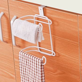 Metallic Double Tissue Holder – Over-Door or Over-Cistern Bathroom Organizer Rack for Tissue Rolls, Durable Rust-Resistant Design for Convenient and Space-Saving Use