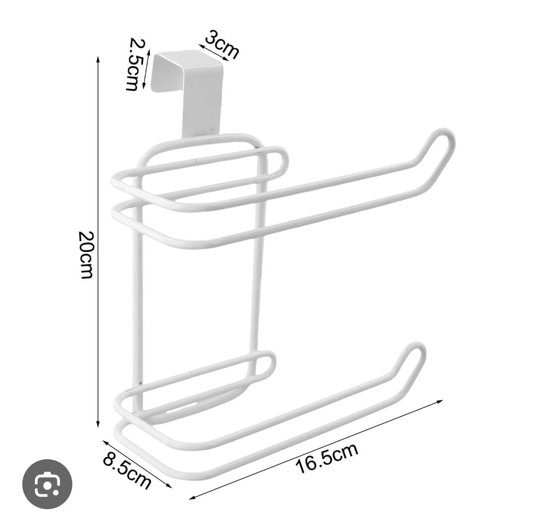 Metallic Double Tissue Holder – Over-Door or Over-Cistern Bathroom Organizer Rack for Tissue Rolls, Durable Rust-Resistant Design for Convenient and Space-Saving Use