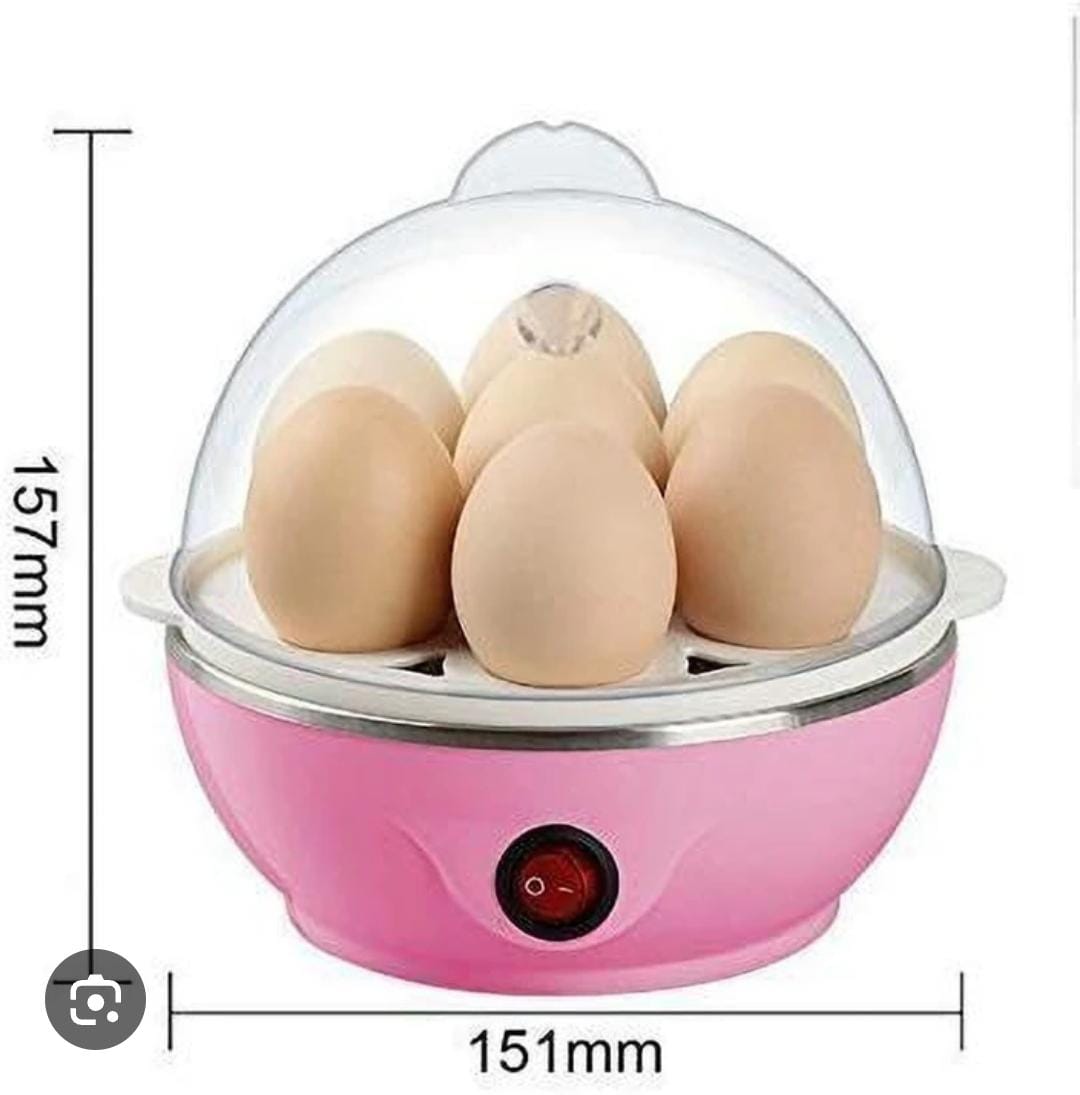 Electric 7pcs Egg Poacher and Boiler – Multifunction Kitchen Egg Cooker with Auto Shut-Off, Steaming Rack, and Measuring Cup for Perfect Soft or Hard-Boiled Eggs Every Time